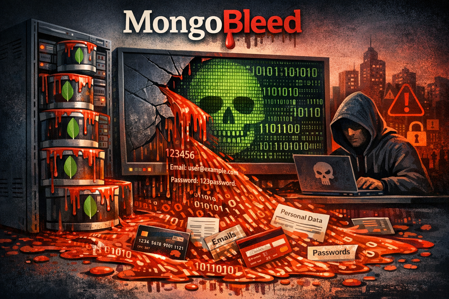 Illustration eines Datenlecks durch MongoBleed